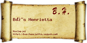 Bús Henrietta névjegykártya